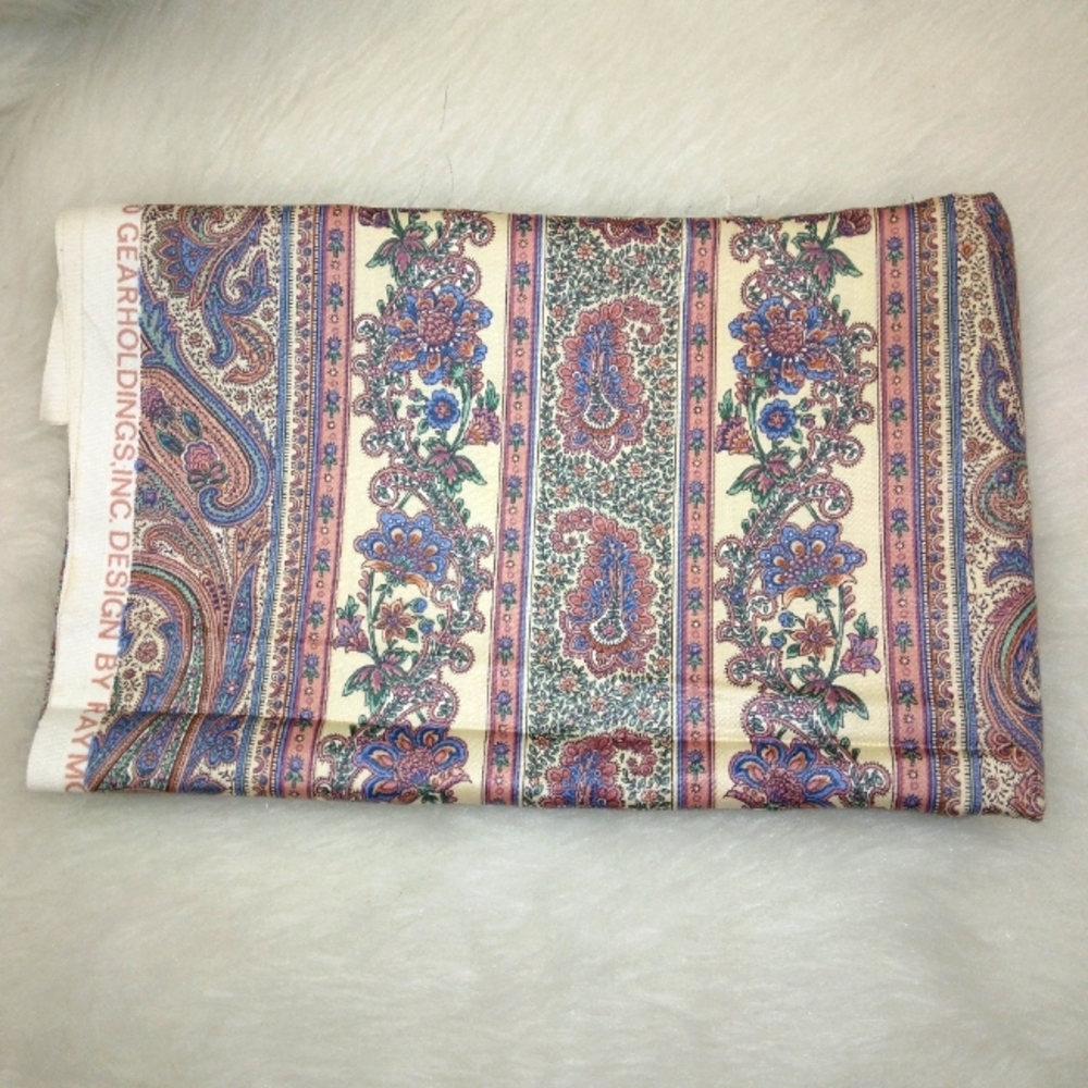 FABRIC Home Decor Fabric 1 yard by 54 inches, stripes of paisley in mauv…